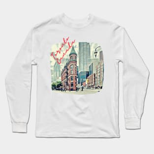 Toronto Canada Downtown Painting Long Sleeve T-Shirt